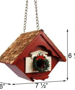 Home Bazaar Little Hanging Holiday Wren Cottage Decorative Houses