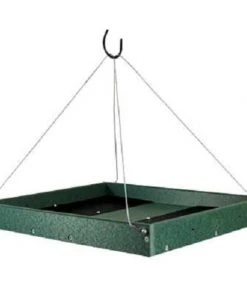 Songbird Essentials Hanging Platform Green Bird Feeder, Large Hanging Feeders