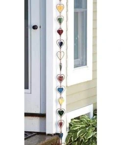 Ancient Graffiti Lawn & Garden Heart Rain Chain, Multicolored