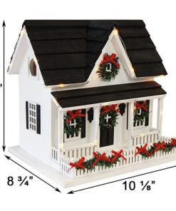 Home Bazaar Holiday Bird House With LEDs Post / Pole Mounted Houses 8 Home Bazaar Holiday Bird House With LEDs Post / Pole Mounted Houses