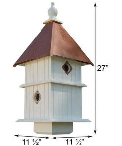A Wing And A Prayer Holly Bird House With Hammered Copper Colored Metal Roof Decorative Houses