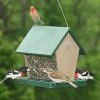Songbird Essentials Hopper Green And Brown Bird Feeder, Medium Hanging Feeders