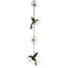 Ancient Graffiti Hummingbird & Bell Rain Chain, Flamed Copper
