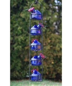 Parasol Hummingbird Feeders Lunch Pail Hummingbird Feeder, Tall, Blue