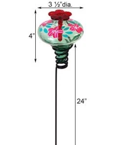 Parasol Hummingbird Feeders Mini-Blossom Botanica Staked Green Hummingbird Feeder
