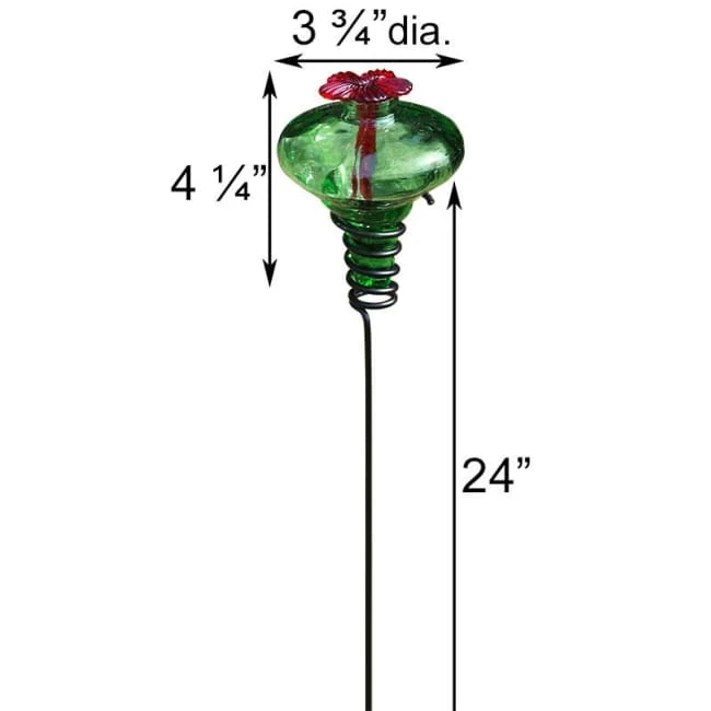 Parasol Mini-Blossom Green Hummingbird Feeder W/ Stake Hummingbird Feeders 4 Parasol Mini-Blossom Green Hummingbird Feeder W/ Stake Hummingbird Feeders