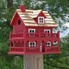 Home Bazaar Novelty Cottage Red Bird House 2 Home Bazaar Novelty Cottage Red Bird House