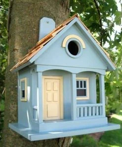 Home Bazaar Pacific Grove Light Blue Bird House Decorative Houses