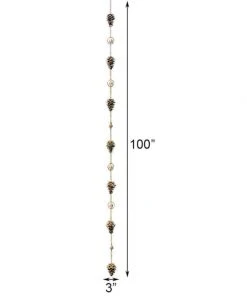 Ancient Graffiti Lawn & Garden Pine Cones And Bells Rain Chain, Flamed Copper