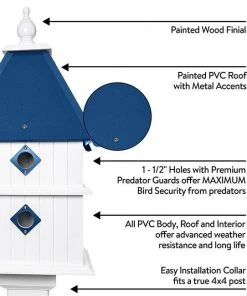 A Wing And A Prayer Decorative Houses Plantation Bird House With Cobalt Blue Roof 8 A Wing And A Prayer Decorative Houses Plantation Bird House With Cobalt Blue Roof