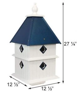 A Wing And A Prayer Decorative Houses Plantation Bird House With Cobalt Blue Roof 7 A Wing And A Prayer Decorative Houses Plantation Bird House With Cobalt Blue Roof