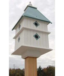 A Wing And A Prayer Plantation Bird House With Verdigris Roof Decorative Houses