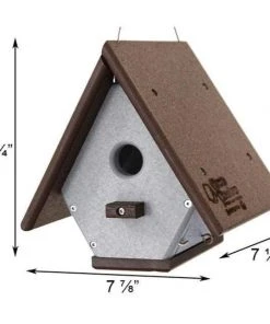 Green Meadow Houses & Feeders Polywood Brown And Gray Recycled Plastic Hanging Wren House Hanging Houses