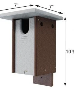 Green Meadow Houses & Feeders Polywood Gray And Brown Recycled Plastic Sparrow Resistant Bluebird House