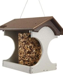 Green Meadow Houses & Feeders Polywood Recycled Plastic Suet Log Bird Feeder, Brown & Gray Hanging Feeders