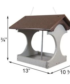 Green Meadow Houses & Feeders Polywood Recycled Plastic Suet Log Bird Feeder, Brown & Gray Hanging Feeders
