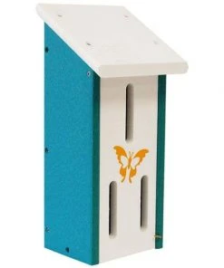 Green Meadow Houses & Feeders Butterflies Polywood White And Teal Recycled Plastic Butterfly House