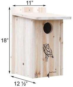 BestNest Premium Screech Owl House Or Kestrel House Post / Pole Mounted Houses