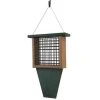 Songbird Essentials Suet Feeder With Tail Prop, Green/Brown Hanging Feeders