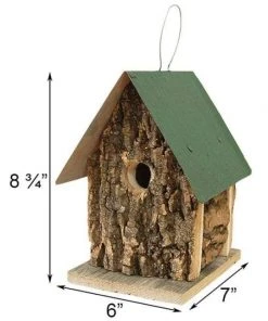 Bird In Hand Summer Camp Bark Cabin Bird Houses, Set Of 3