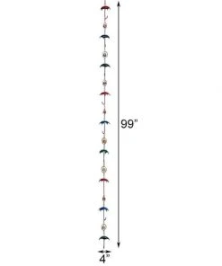 Ancient Graffiti Umbrella And Bell Rain Chain, Multicolored