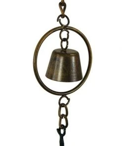 Ancient Graffiti Umbrella And Bell Rain Chain, Multicolored