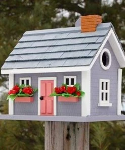 Home Bazaar Vineyard Cottage Grey Bird House