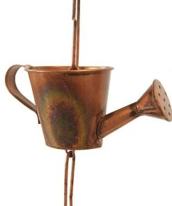 Ancient Graffiti Watering Can Copper Rain Chain