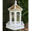 Home Bazaar White Gazebo Bird Feeder Decorative Feeders