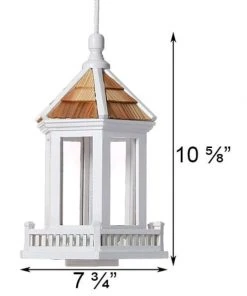 Home Bazaar White Gazebo Bird Feeder Decorative Feeders