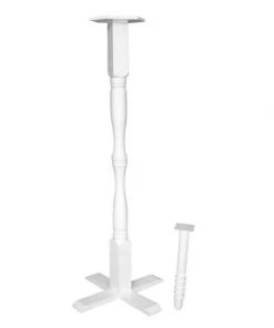 Home Bazaar Bird House Accessories White Novelty Pedestal With Ground Auger - 43" Tall
