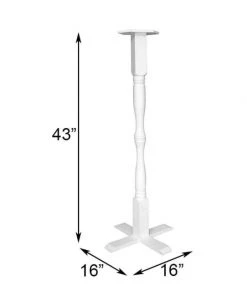 Home Bazaar Bird House Accessories White Novelty Pedestal With Ground Auger - 43" Tall