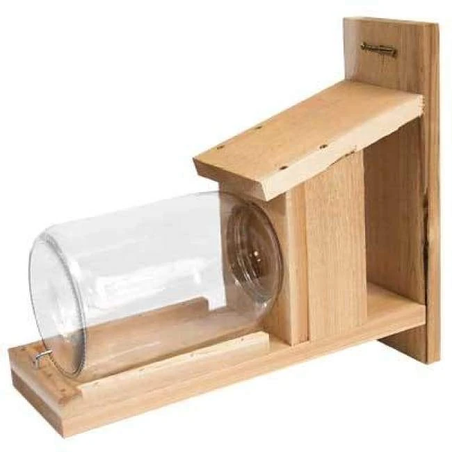 Songbird Essentials Wooden Squirrel Jar Feeder Squirrels 3 Songbird Essentials Wooden Squirrel Jar Feeder Squirrels