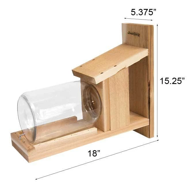 Songbird Essentials Wooden Squirrel Jar Feeder Squirrels 4 Songbird Essentials Wooden Squirrel Jar Feeder Squirrels
